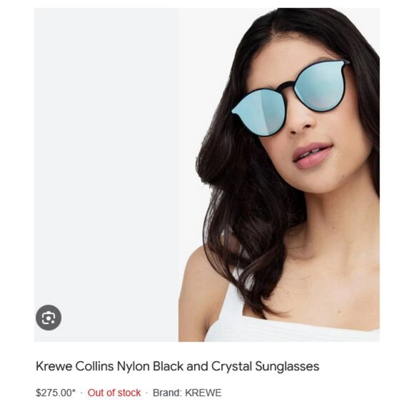 Krewe Collins Nylon Black and Mirrored Crystal Sunglasses UNISEX - Picture 13 of 13